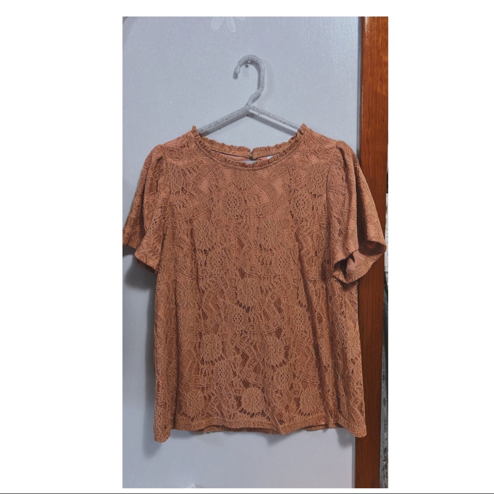 Pink Peach Lace Blouse